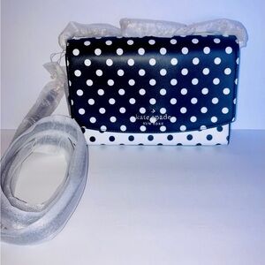 NWT!! Kate Spade Carson Dot Dot Dot Black/White Polka Dot Convertible Crossbody